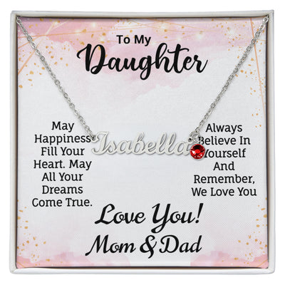 Daughter's Custom Name Birthstone Necklace