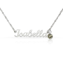 Daughter's Custom Name Necklace with Birthstone