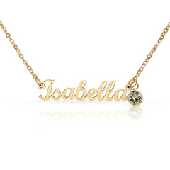 Daughter's Custom Name Necklace with Birthstone