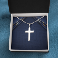 Artisan Cross Necklace with Ball Chain