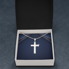 Artisan Cross Necklace with Ball Chain