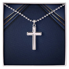 Artisan Cross Necklace with Ball Chain