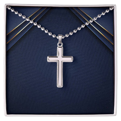 Artisan Cross Necklace with Ball Chain