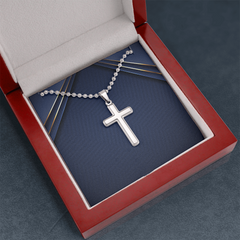 Artisan Cross Necklace with Ball Chain