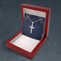 Artisan Cross Necklace with Ball Chain