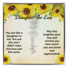 Custom Flower & Name Necklace / Daughter-In-Law