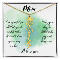 Mom's Custom Flower Name Necklace