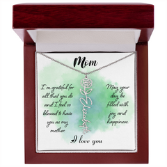 Mom's Custom Flower Name Necklace
