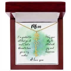 Mom's Custom Flower Name Necklace