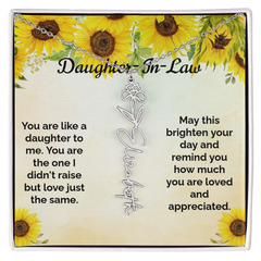 Custom Flower & Name Necklace / Daughter-In-Law