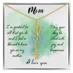 Mom's Custom Flower Name Necklace