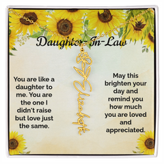 Custom Flower & Name Necklace / Daughter-In-Law