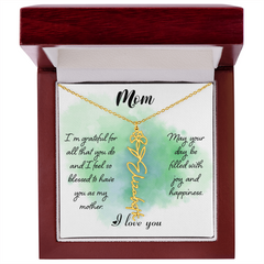 Mom's Custom Flower Name Necklace