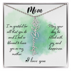 Mom's Custom Flower Name Necklace