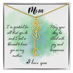 Mom's Custom Flower Name Necklace