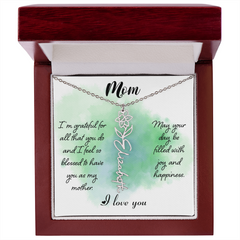 Mom's Custom Flower Name Necklace