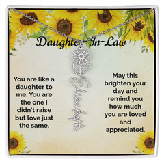 Custom Flower & Name Necklace / Daughter-In-Law
