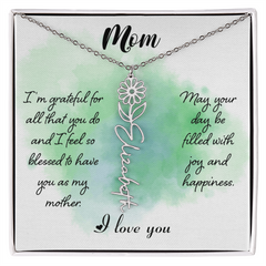 Mom's Custom Flower Name Necklace