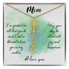 Mom's Custom Flower Name Necklace
