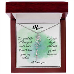 Mom's Custom Flower Name Necklace