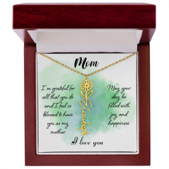 Mom's Custom Flower Name Necklace