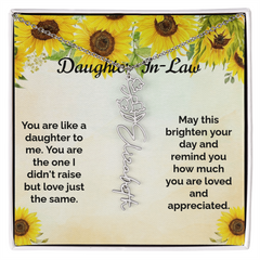 Custom Flower & Name Necklace / Daughter-In-Law