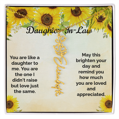 Custom Flower & Name Necklace / Daughter-In-Law