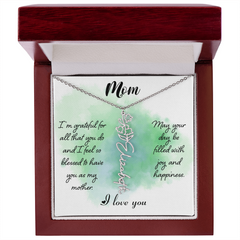 Mom's Custom Flower Name Necklace