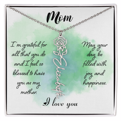 Mom's Custom Flower Name Necklace