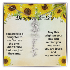 Custom Flower & Name Necklace / Daughter-In-Law