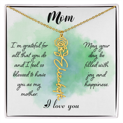 Mom's Custom Flower Name Necklace