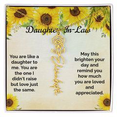 Custom Flower & Name Necklace / Daughter-In-Law