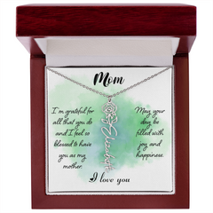 Mom's Custom Flower Name Necklace