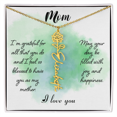 Mom's Custom Flower Name Necklace