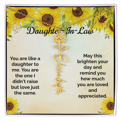 Custom Flower & Name Necklace / Daughter-In-Law