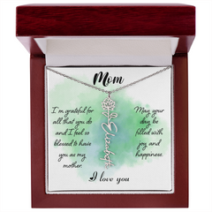 Mom's Custom Flower Name Necklace