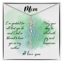 Mom's Custom Flower Name Necklace