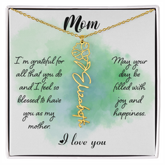 Mom's Custom Flower Name Necklace