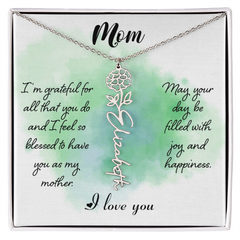 Mom's Custom Flower Name Necklace