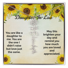 Custom Flower & Name Necklace / Daughter-In-Law