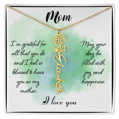 Mom's Custom Flower Name Necklace