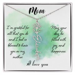 Mom's Custom Flower Name Necklace