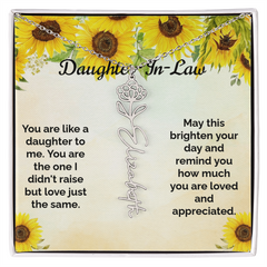 Custom Flower & Name Necklace / Daughter-In-Law
