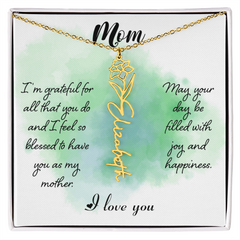 Mom's Custom Flower Name Necklace