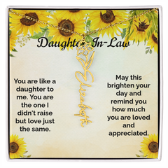 Custom Flower & Name Necklace / Daughter-In-Law