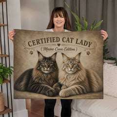 Certified Cat Lady-Maine Coon Edition Blanket